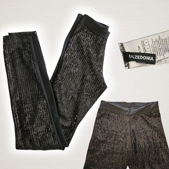 calzedonia single side Black sequins leggings - Picture 2 of 9